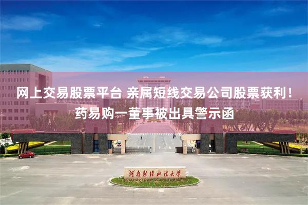 网上交易股票平台 亲属短线交易公司股票获利！药易购一董事被出具警示函