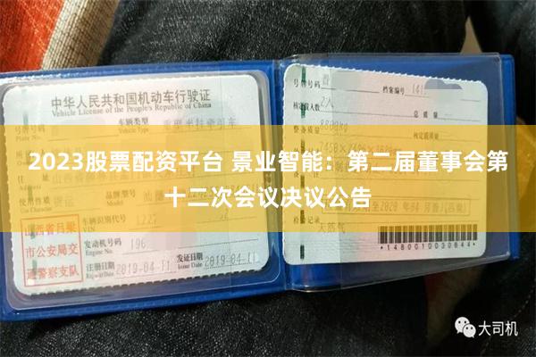 2023股票配资平台 景业智能：第二届董事会第十二次会议决议公告