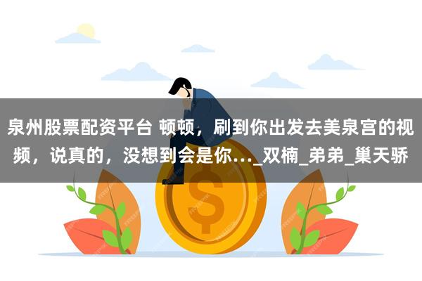 泉州股票配资平台 顿顿，刷到你出发去美泉宫的视频，说真的，没想到会是你…_双楠_弟弟_巢天骄
